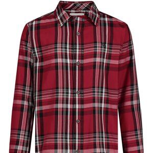 NWT XL (18/20)Boldly patterned with plaid,this long sleeve shirt Calvin Klain